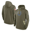 Johmsee IN.Colts Olive Salute To Service Hoodies Limited Blank Player Stitched Jerseys