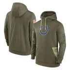 Johmsee IN.Colts Olive Salute To Service Hoodies Limited Blank Player Stitched Jerseys