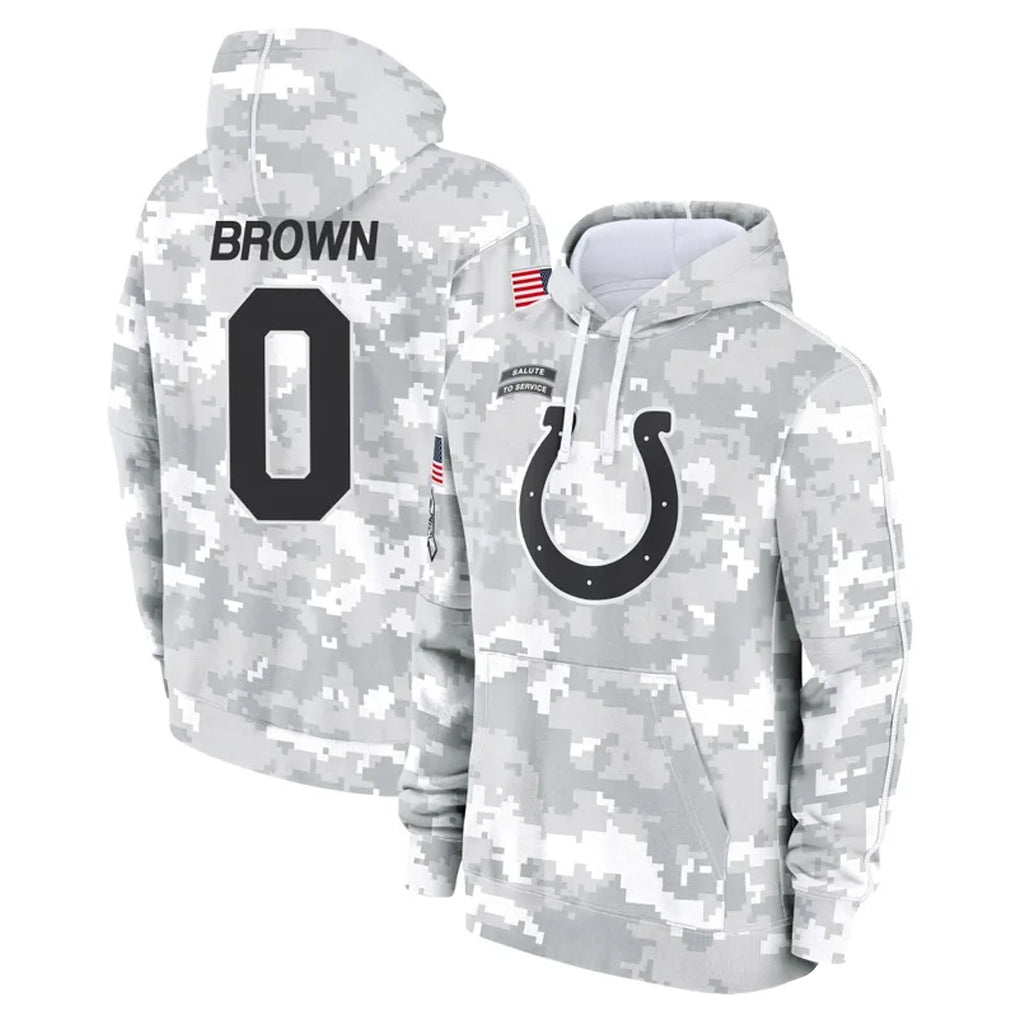 Johmsee IN.Colts #0 Camryn Bynum Player Arctic Camo Salute to Service Hoodies Limited Game Stitched Jerseys