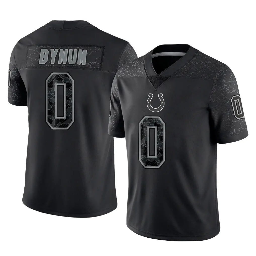 Johmsee IN.Colts #0 Camryn Bynum Player Black Reflective Limited Game Stitched Jerseys
