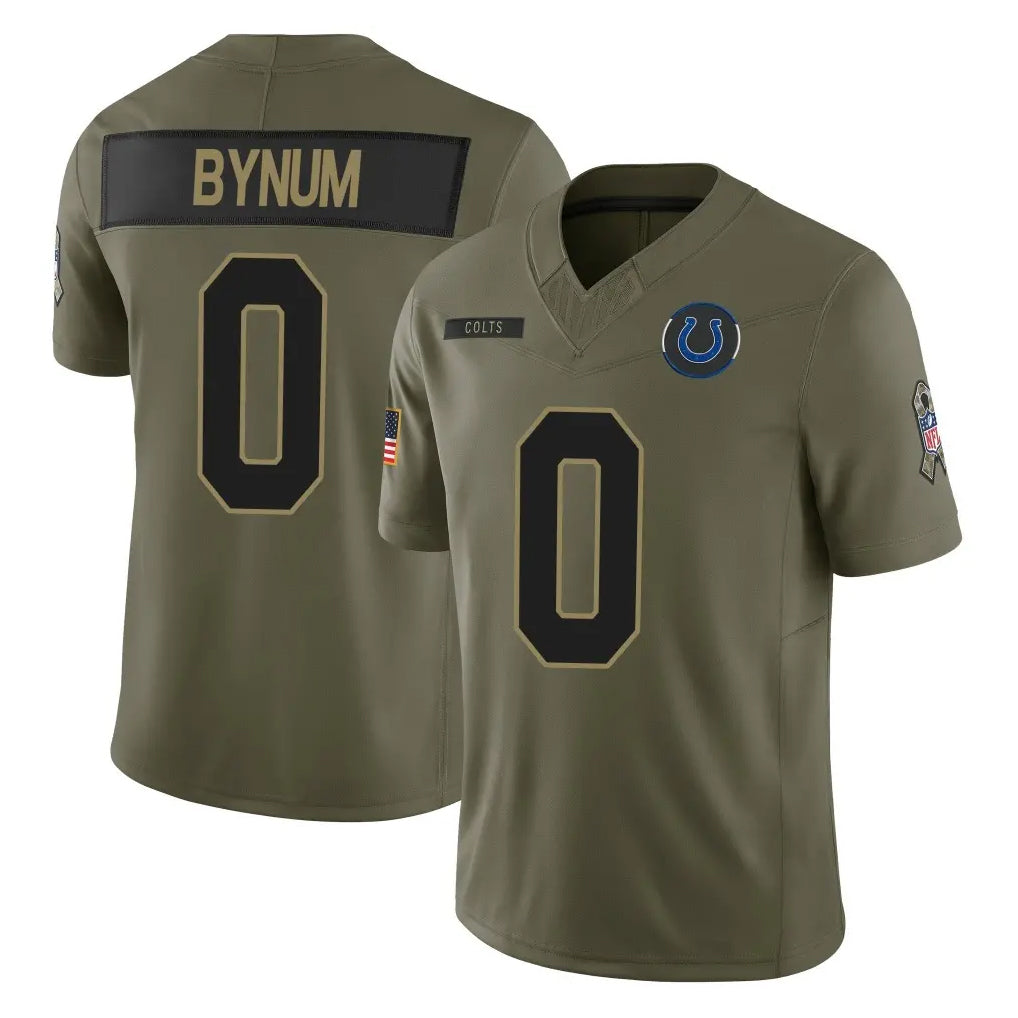 Johmsee IN.Colts #0 Camryn Bynum Player Olive 2025 Salute To Service Limited Game Stitched Jerseys