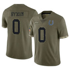 Johmsee IN.Colts #0 Camryn Bynum Player Olive Salute To Service Limited Stitched Jerseys