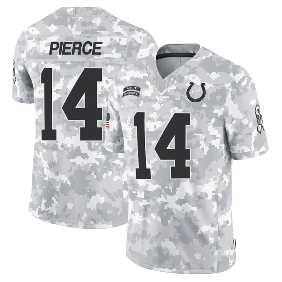 Johmsee IN.Colts #14 Alec Pierce Player Arctic Camo Salute to Service Limited Stitched Jerseys