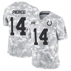 Johmsee IN.Colts #14 Alec Pierce Player Arctic Camo Salute to Service Limited Stitched Jerseys