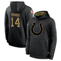Johmsee IN.Colts #14 Alec Pierce Player Black Salute to Service Hoodies Limited Game Stitched Jerseys