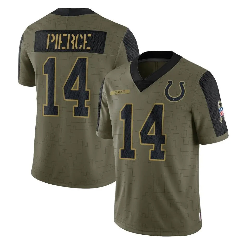 Johmsee IN.Colts #14 Alec Pierce Player Olive Salute To Service Limited Game Stitched Jerseys