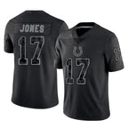 Johmsee IN.Colts #17 Daniel Jones Player Black Reflective Limited Game Stitched Jerseys