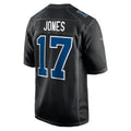 Johmsee IN.Colts #17 Daniel Jones Player Carbon Black Fashion Game Stitched Jerseys