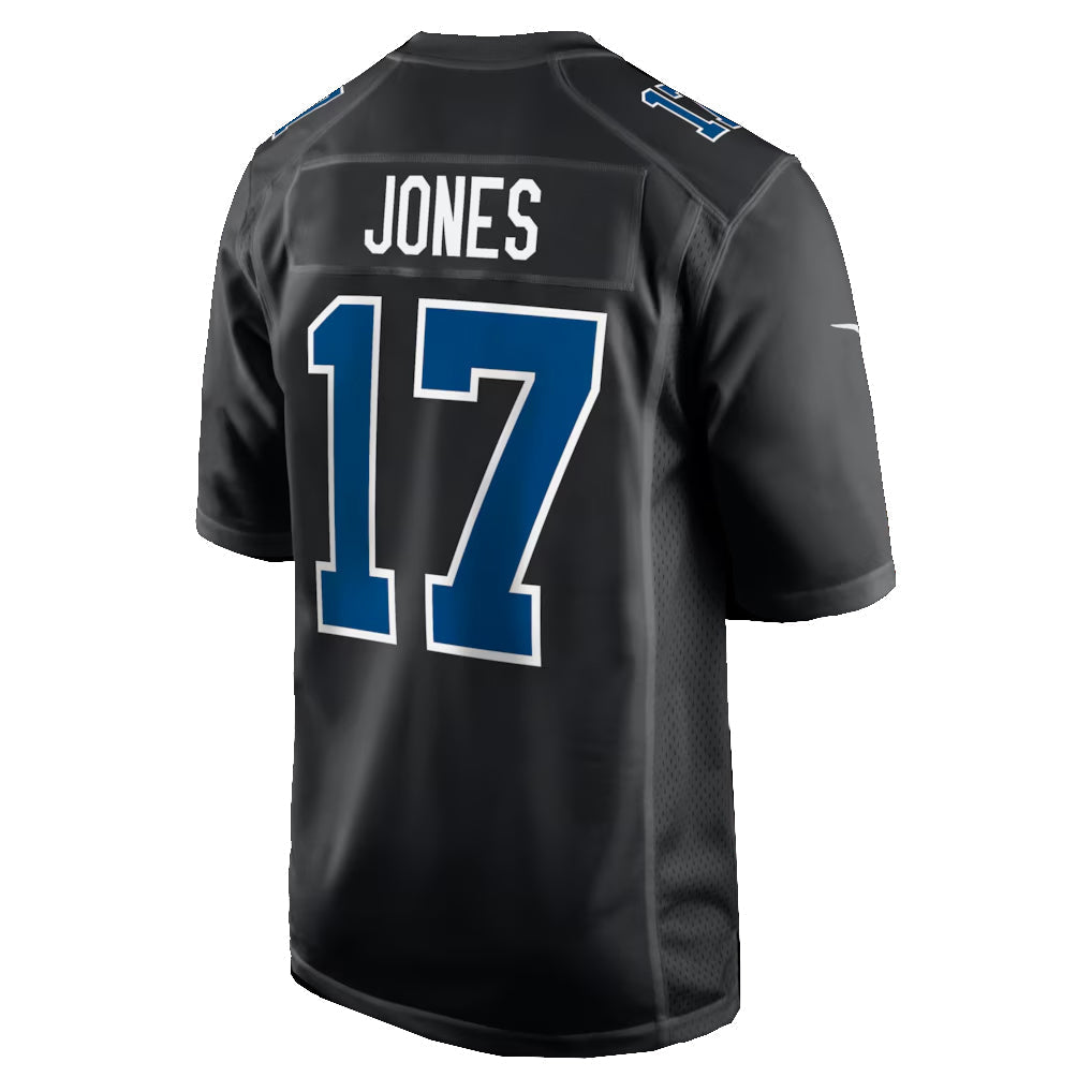 Johmsee IN.Colts #17 Daniel Jones Player Carbon Black Fashion Game Stitched Jerseys