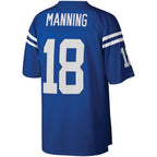 Johmsee IN.Colts #18 Peyton Manning Mitchell & Ness Royal Big & Tall Retired Player Replica Stitched Jerseys