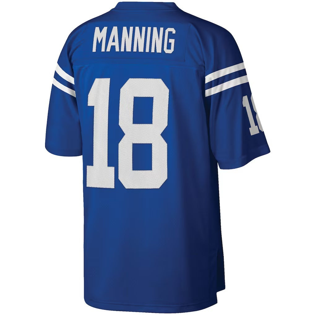 Johmsee IN.Colts #18 Peyton Manning Mitchell & Ness Royal Big & Tall Retired Player Replica Stitched Jerseys