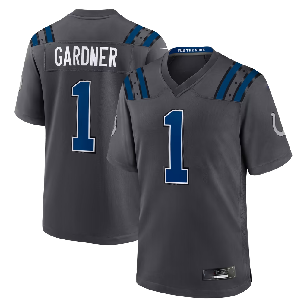 Johmsee IN.Colts #1 Sauce Gardner Anthracite 2026 Rivalries Collection Game Stitched Jerseys
