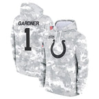 Johmsee IN.Colts #1 Sauce Gardner Player Arctic Camo Salute to Service Hoodies Limited Game Stitched Jerseys