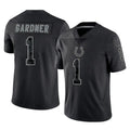 Johmsee IN.Colts #1 Sauce Gardner Player Black Reflective Limited Game Stitched Jerseys