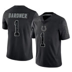 Johmsee IN.Colts #1 Sauce Gardner Player Black Reflective Limited Game Stitched Jerseys