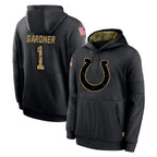 Johmsee IN.Colts #1 Sauce Gardner Player Black Salute to Service Hoodies Limited Game Stitched Jerseys