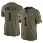 Johmsee IN.Colts #1 Sauce Gardner Player Olive Salute To Service Limited Stitched Jerseys