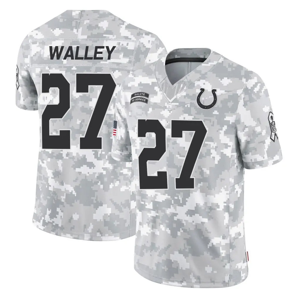 Johmsee IN.Colts #27 Justin Walley Player Arctic Camo Salute To Service Limited Game Stitched Jerseys