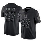 Johmsee IN.Colts #27 Justin Walley Player Black Reflective Limited Game Stitched Jerseys