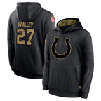 Johmsee IN.Colts #27 Justin Walley Player Black Salute to Service Hoodies Limited Game Stitched Jerseys