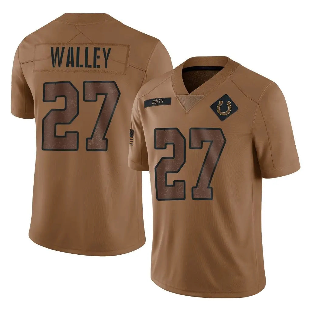 Johmsee IN.Colts #27 Justin Walley Player Brown Salute To Service Limited Stitched Jerseys