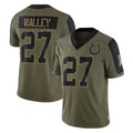 Johmsee IN.Colts #27 Justin Walley Player Olive Salute To Service Limited Game Stitched Jerseys