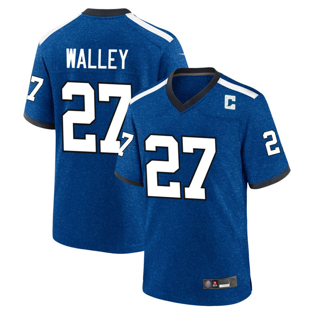 Johmsee IN.Colts #27 Justin Walley Player Royal Alternate Indiana Nights Home Game Stitched Jerseys