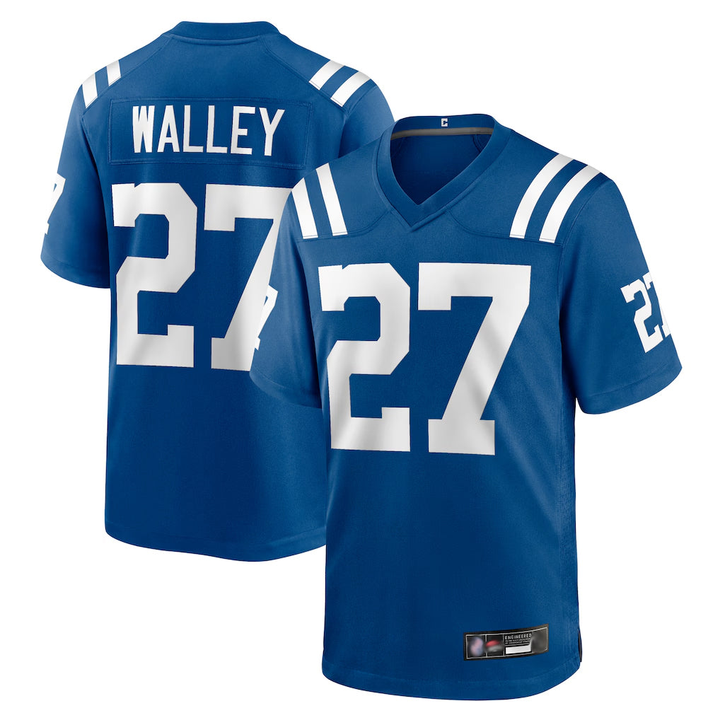 Johmsee IN.Colts #27 Justin Walley Player Royal Home Game Stitched Jerseys