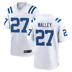 Johmsee IN.Colts #27 Justin Walley Player White Home Game Stitched Jerseys