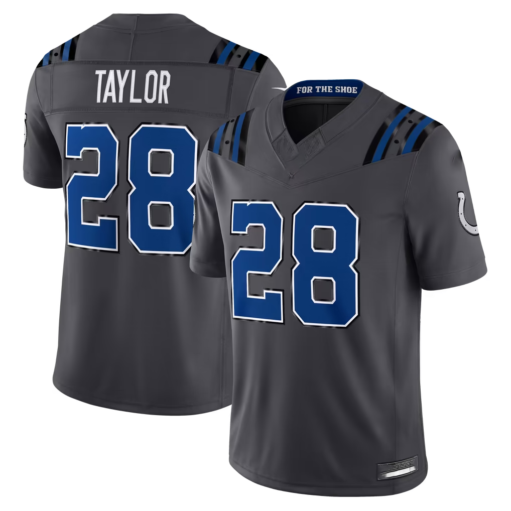 Johmsee IN.Colts #28 Jonathan Taylor Anthracite 2026 Rivalries Collection Limited Stitched Jerseys