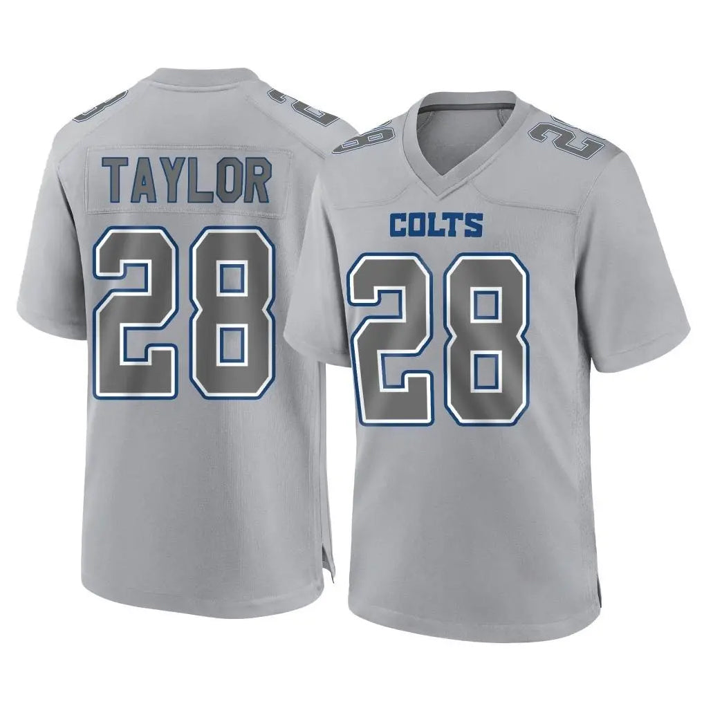 Johmsee IN.Colts #28 Jonathan Taylor Player Gray Atmosphere Fashion Home Game Stitched Jerseys