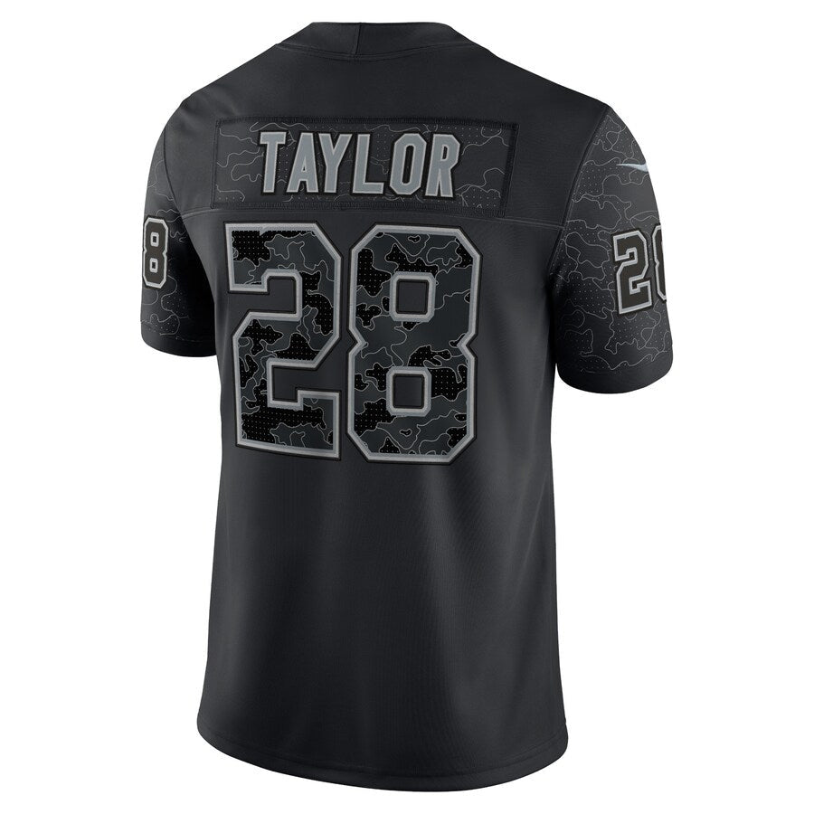 Johmsee IN.Colts #28 Jonathan Taylor Player RFLCTV Limited Black Stitched Jerseys