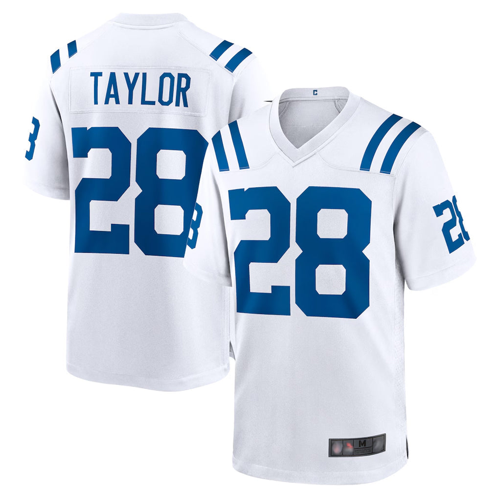 Johmsee IN.Colts #28 Jonathan Taylor Player White Home Game Stitched Jerseys