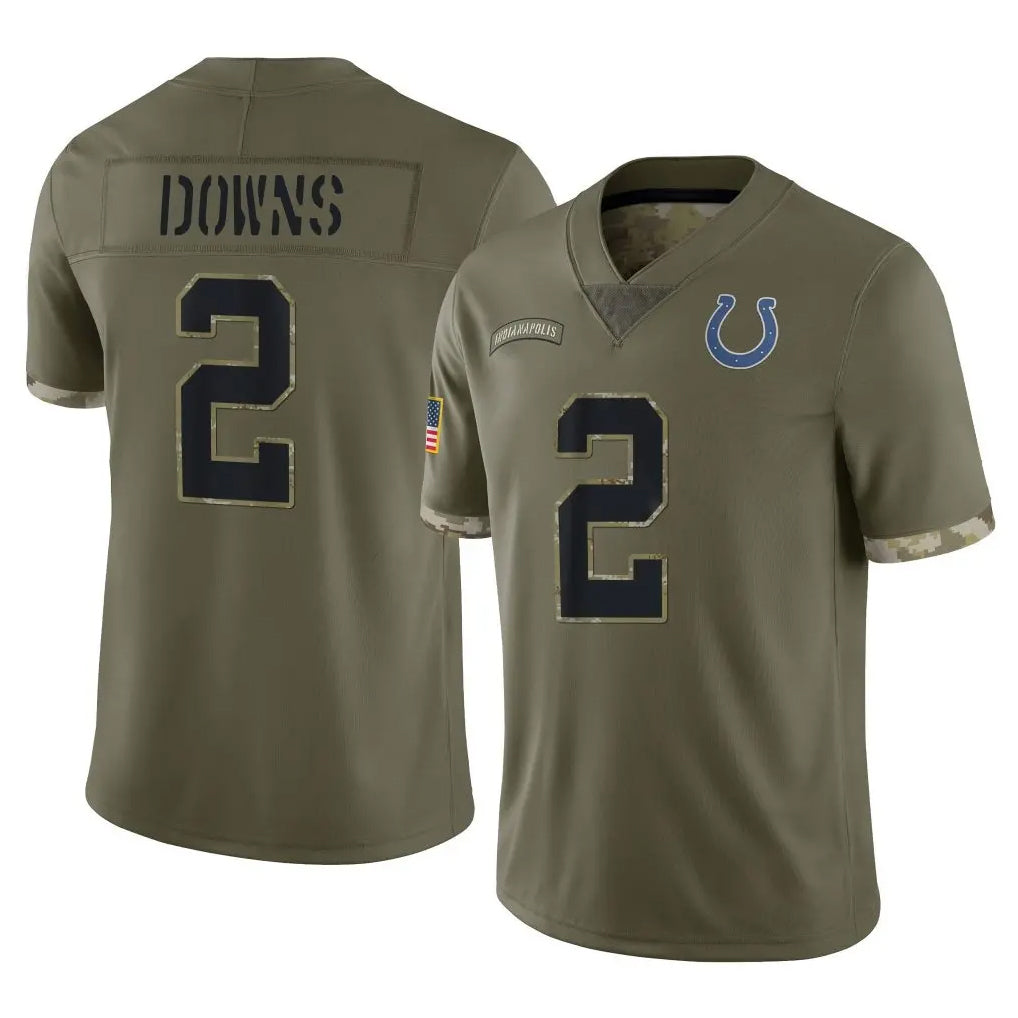 Johmsee IN.Colts #2 Josh Downs Player Olive Salute To Service Limited Stitched Jerseys
