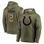 Johmsee IN.Colts #2 Josh Downs Player Olive Salute to Service Pullover Hoodies Home Game Stitched Jerseys