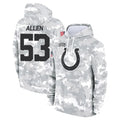 Johmsee IN.Colts #53 CJ Allen Player Arctic Camo Salute to Service Hoodies Limited Game Stitched Jerseys