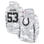 Johmsee IN.Colts #53 CJ Allen Player Arctic Camo Salute to Service Hoodies Limited Game Stitched Jerseys