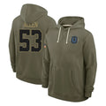 Johmsee IN.Colts #53 CJ Allen Player Olive Salute to Service Pullover Hoodies Limited Stitched Jerseys
