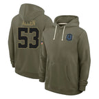 Johmsee IN.Colts #53 CJ Allen Player Olive Salute to Service Pullover Hoodies Limited Stitched Jerseys