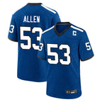 Johmsee IN.Colts #53 CJ Allen Player Royal Alternate Indiana Nights Home Game Stitched Jerseys