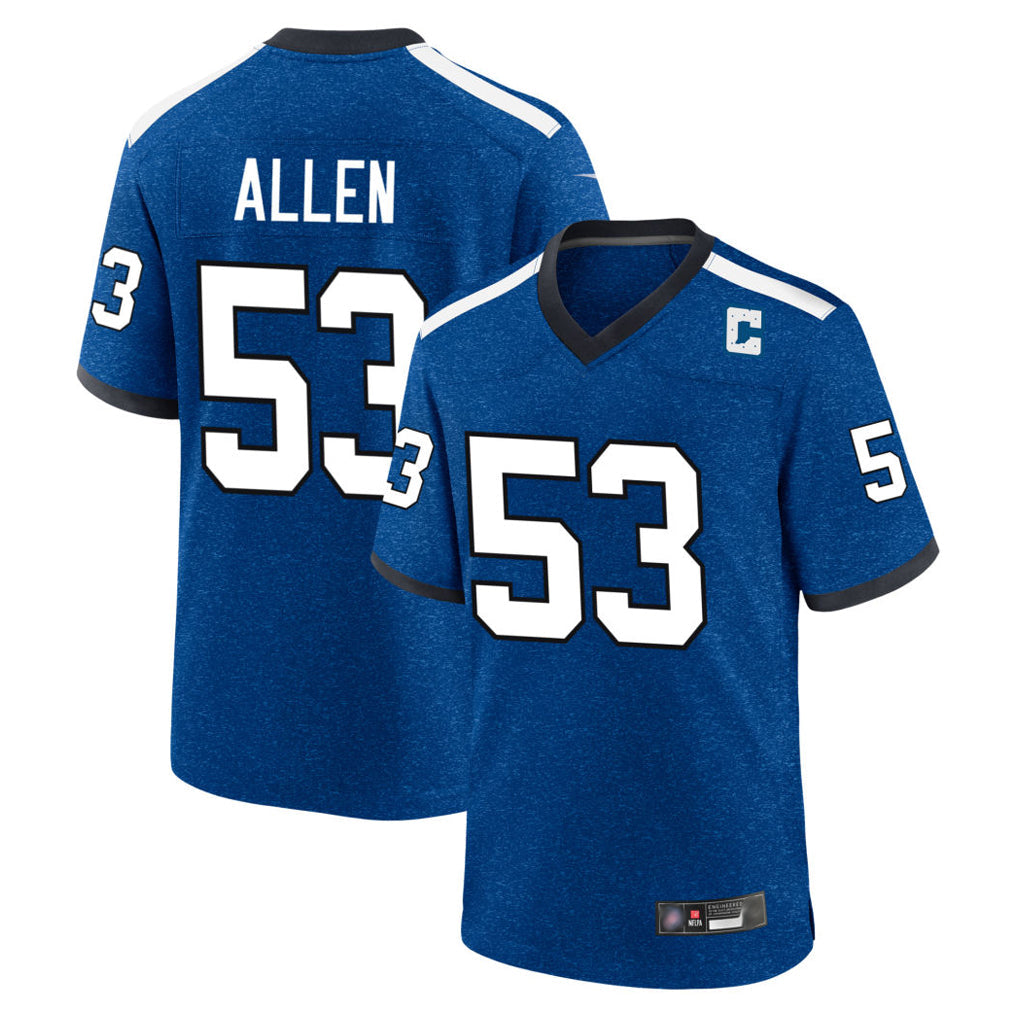 Johmsee IN.Colts #53 CJ Allen Player Royal Alternate Indiana Nights Home Game Stitched Jerseys