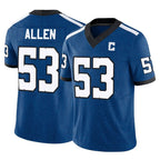 Johmsee IN.Colts #53 CJ Allen Player Royal Limited Indiana Nights Alternate Vapor F.U.S.E. Home Game Stitched Jerseys