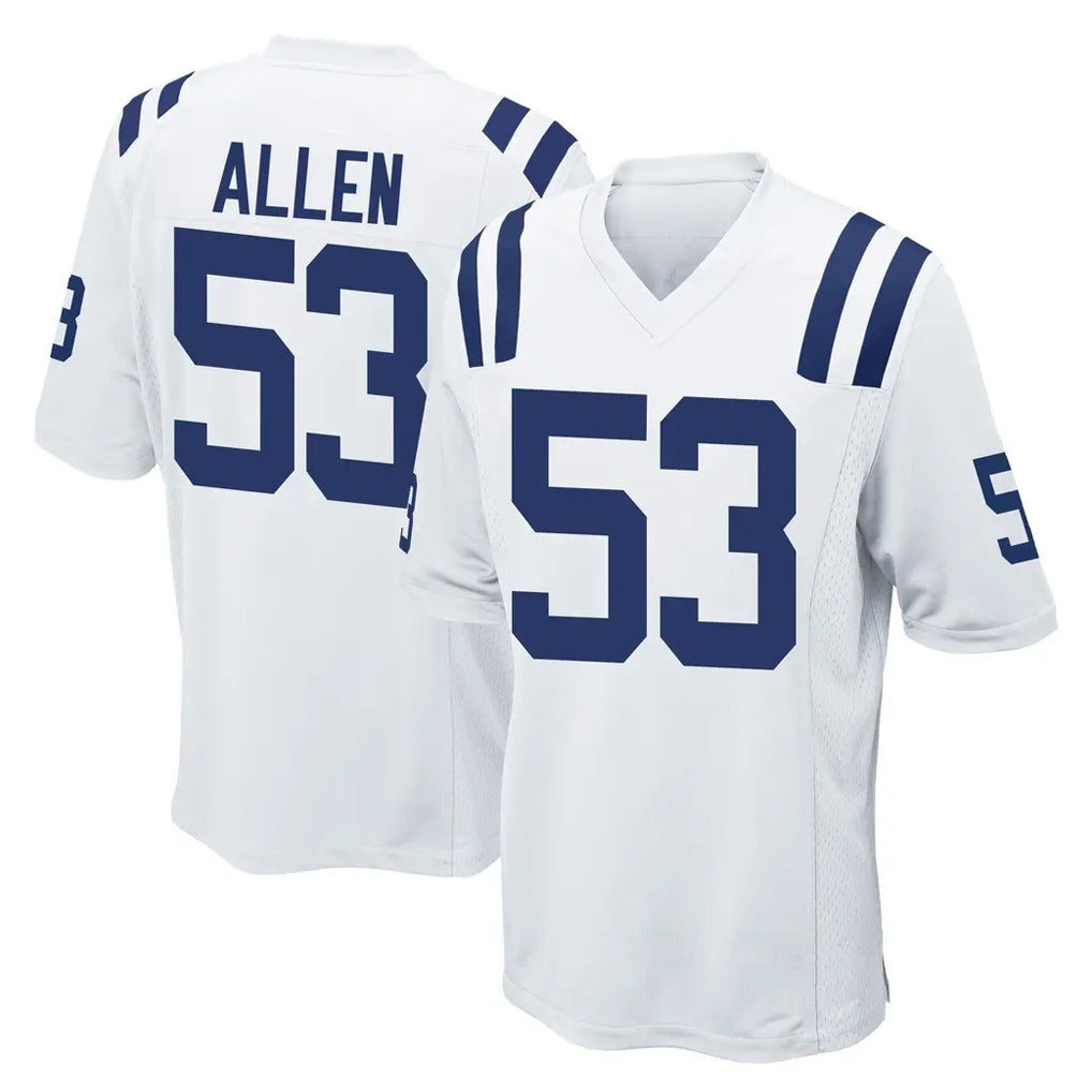 Johmsee IN.Colts #53 CJ Allen Player White Home Game Stitched Jerseys