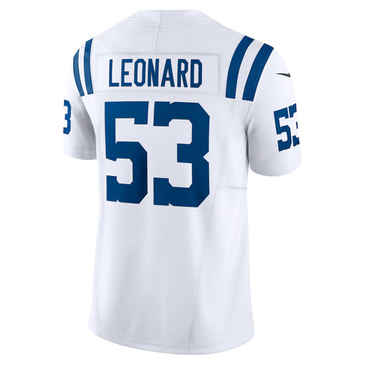 IN.Colts #53 Shaquille Leonard Vapor F.U.S.E. Limited Jersey - White Stitched American Football Jerseys