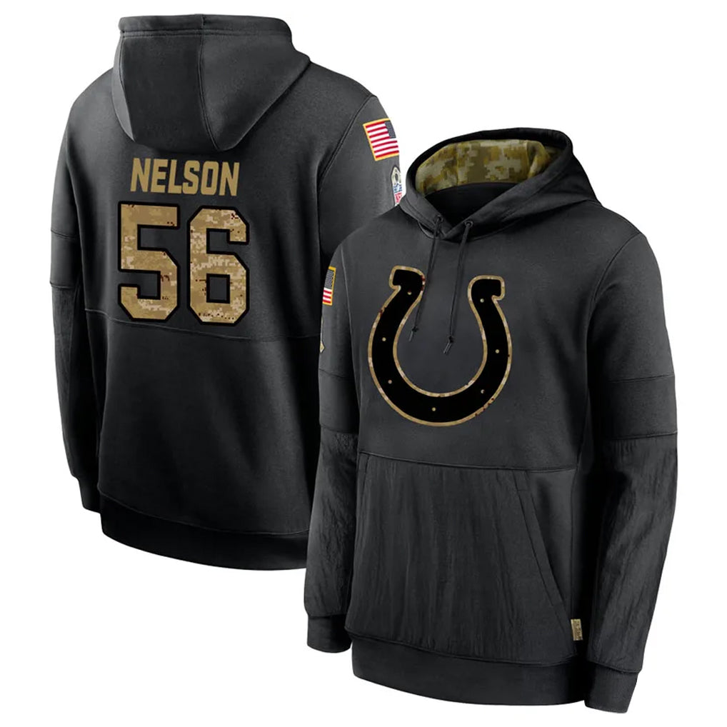 Johmsee IN.Colts #56 Quenton Nelson Player Black Salute to Service Hoodies Limited Game Stitched Jerseys