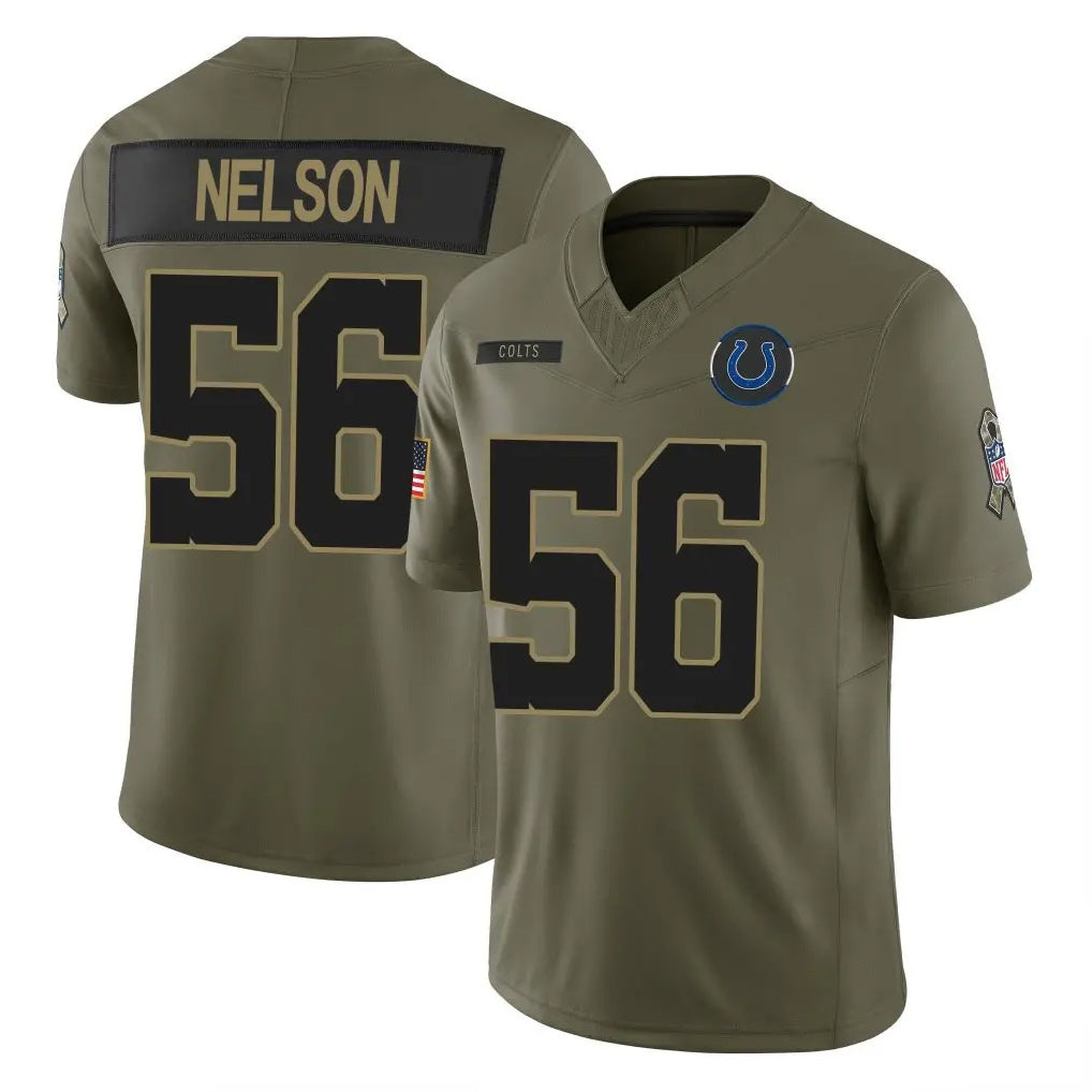 Johmsee IN.Colts #56 Quenton Nelson Player Olive 2025 Salute To Service Limited Game Stitched Jerseys
