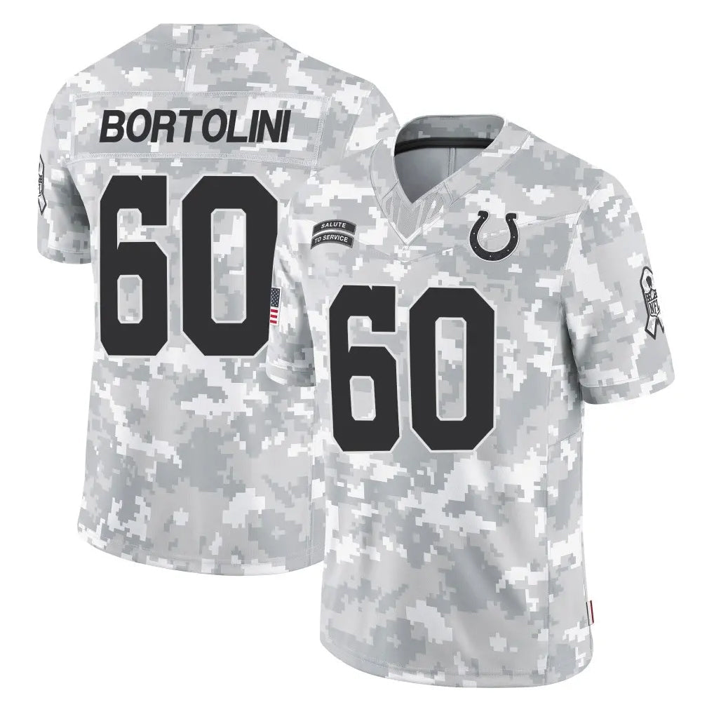 Johmsee IN.Colts #60 Tanor Bortolini Player Arctic Camo Salute To Service Limited Game Stitched Jerseys