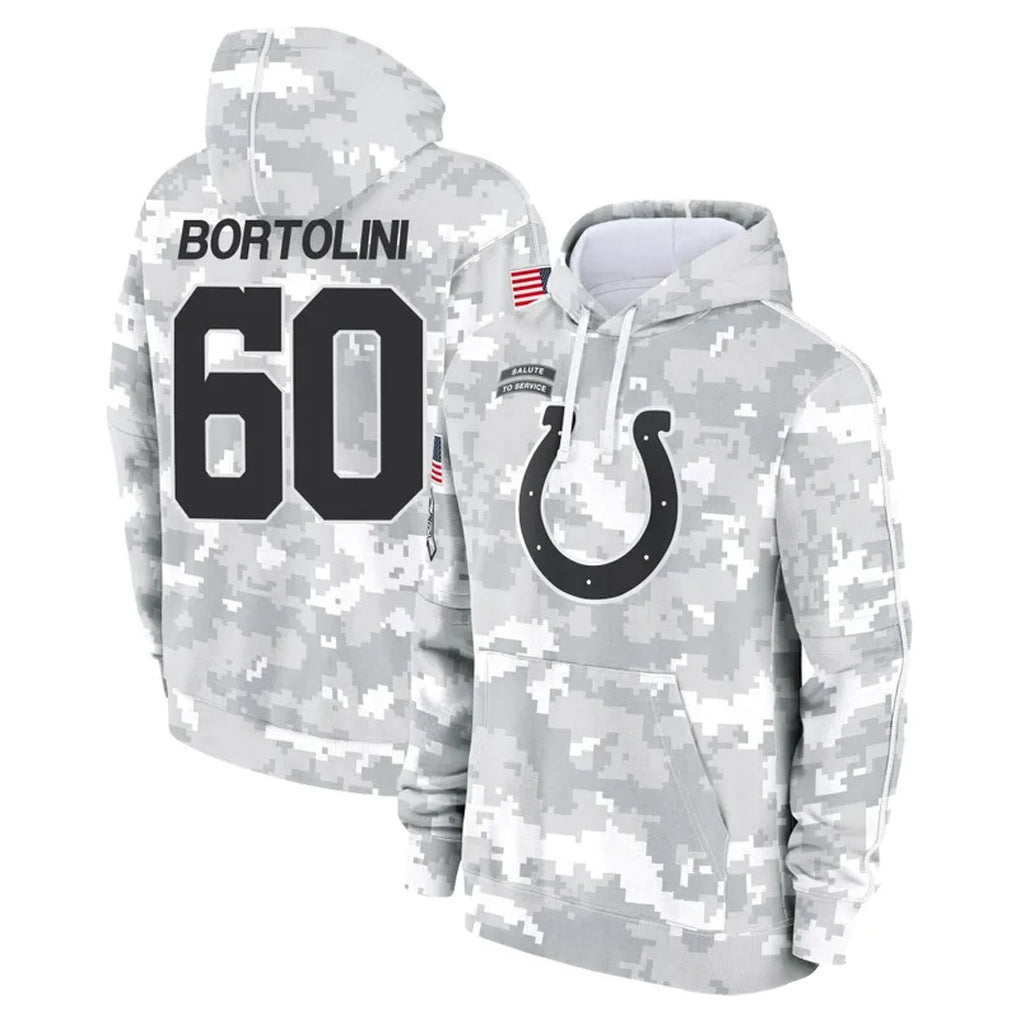 Johmsee IN.Colts #60 Tanor Bortolini Player Arctic Camo Salute to Service Hoodies Limited Game Stitched Jerseys