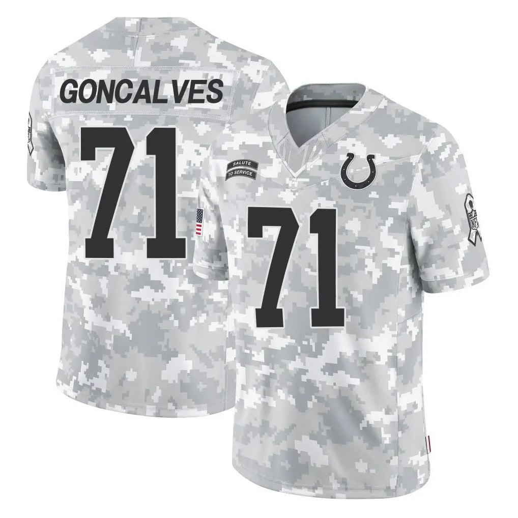 Johmsee IN.Colts #71 Matt Goncalves Player Arctic Camo Salute To Service Limited Game Stitched Jerseys