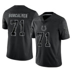 Johmsee IN.Colts #71 Matt Goncalves Player Black Reflective Limited Game Stitched Jerseys